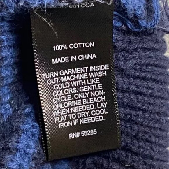 Express Shawl Neck Sweater Men’s XL Gray Navy Stripes Cotton Blend Pullover EUC - Picture 8 of 10